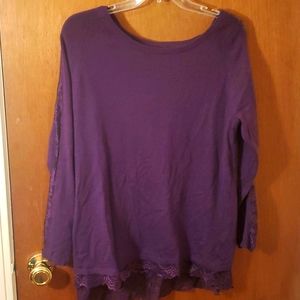 Torrid purple top with lace